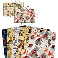 ARCA Papel de regalo con 6 diseños de los Favores Medida de 100 x 70 cm calidad fina con oro (dorado)